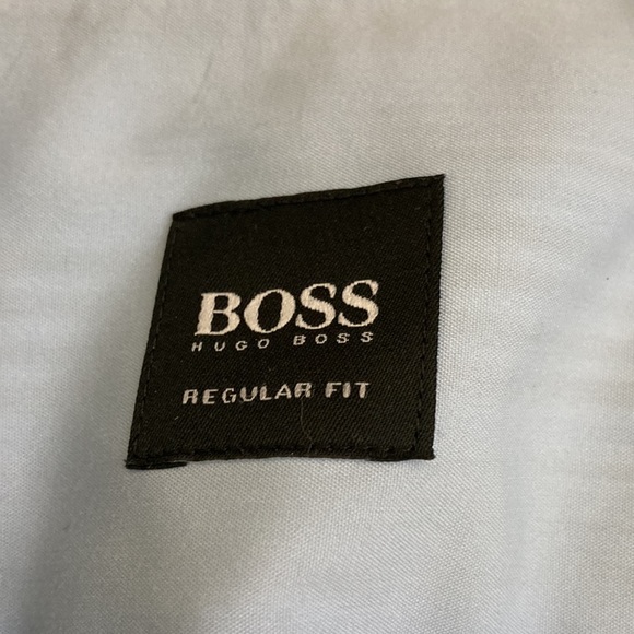 Hugo Boss Men's Dress Shirt Turkish Cotton Stripes White/Blue/Gray Size 16/33 - Picture 6 of 9